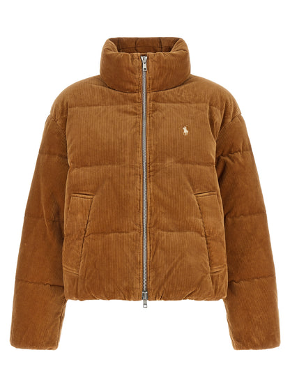 Polo Ralph Lauren Braune Baumwolljacke in voller Länge