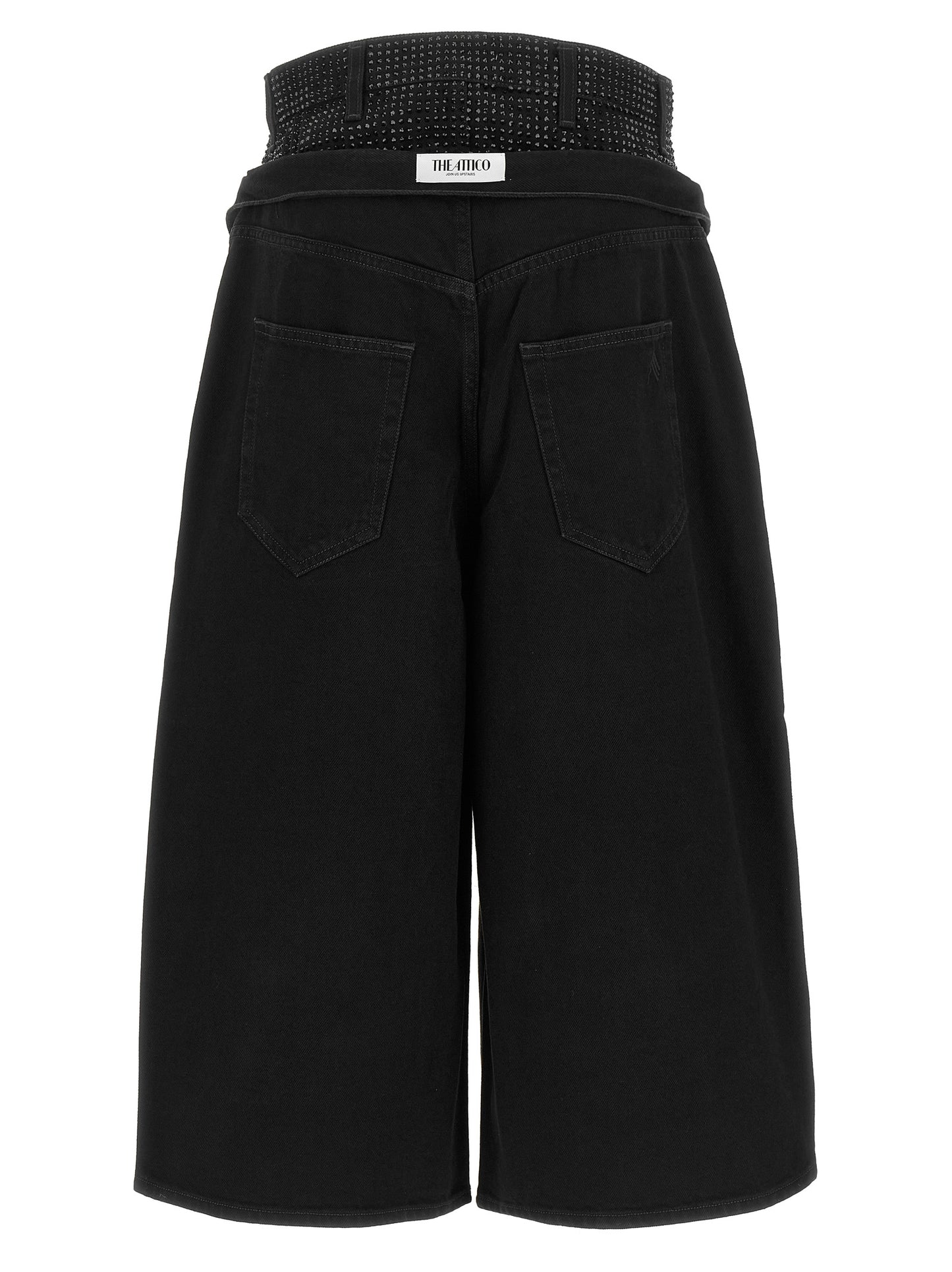 The Attico Schwarze Cropped Jeans aus Baumwolle
