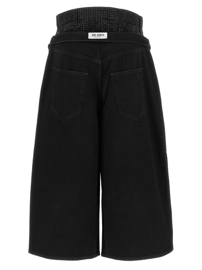 The Attico Schwarze Cropped Jeans aus Baumwolle