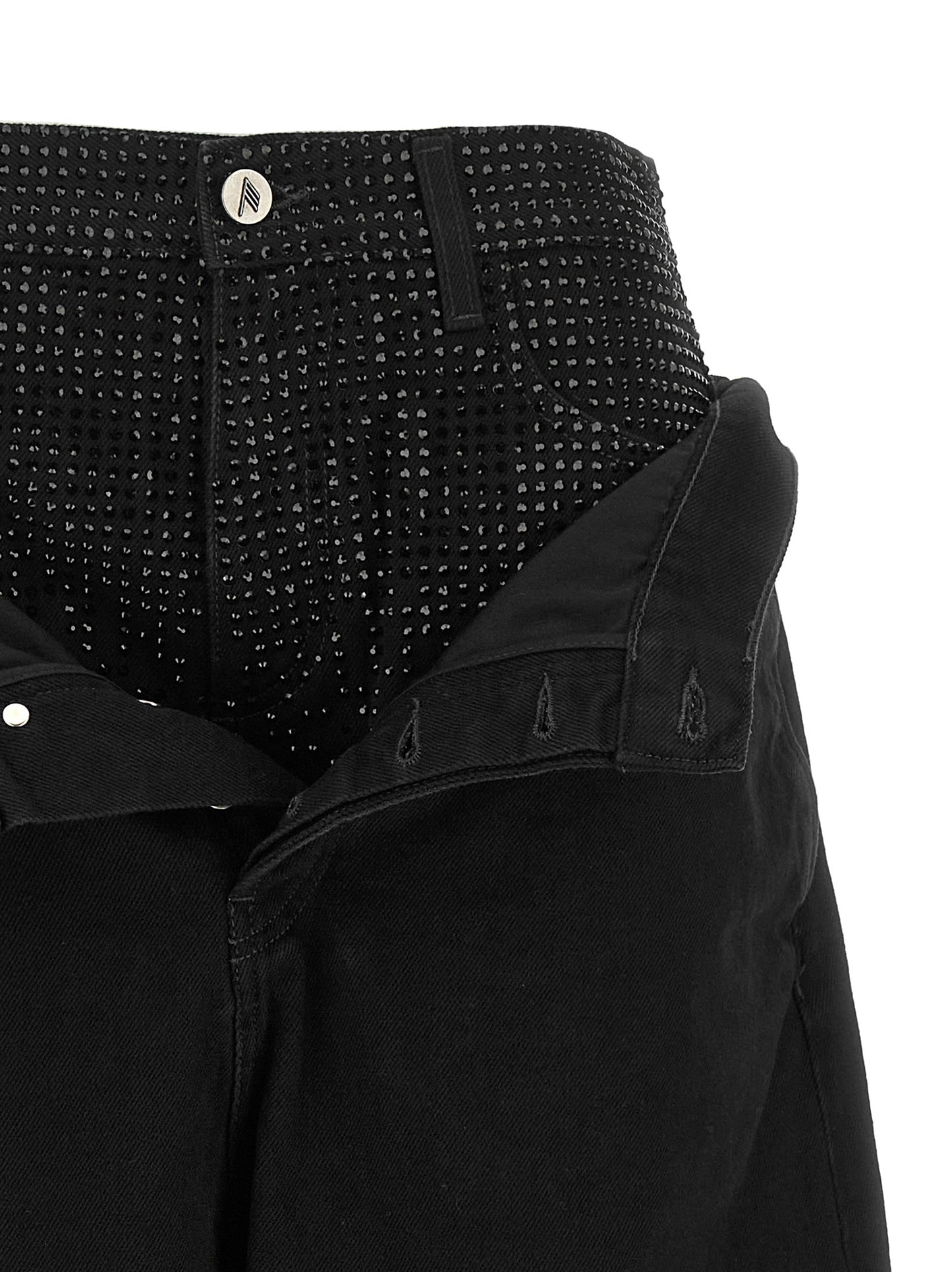 The Attico Schwarze Cropped Jeans aus Baumwolle