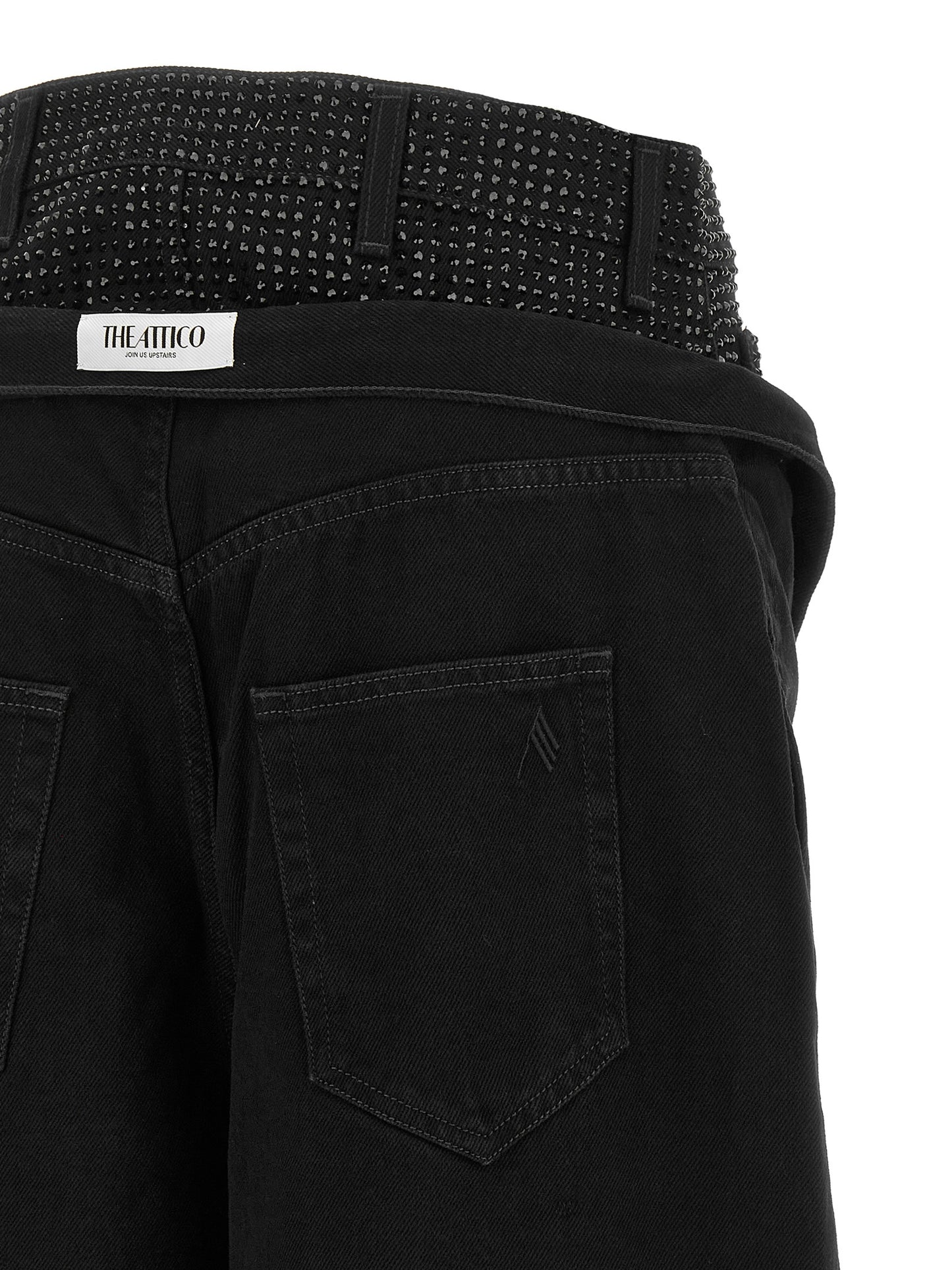 The Attico Schwarze Cropped Jeans aus Baumwolle