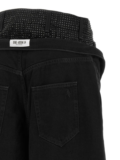 The Attico Schwarze Cropped Jeans aus Baumwolle