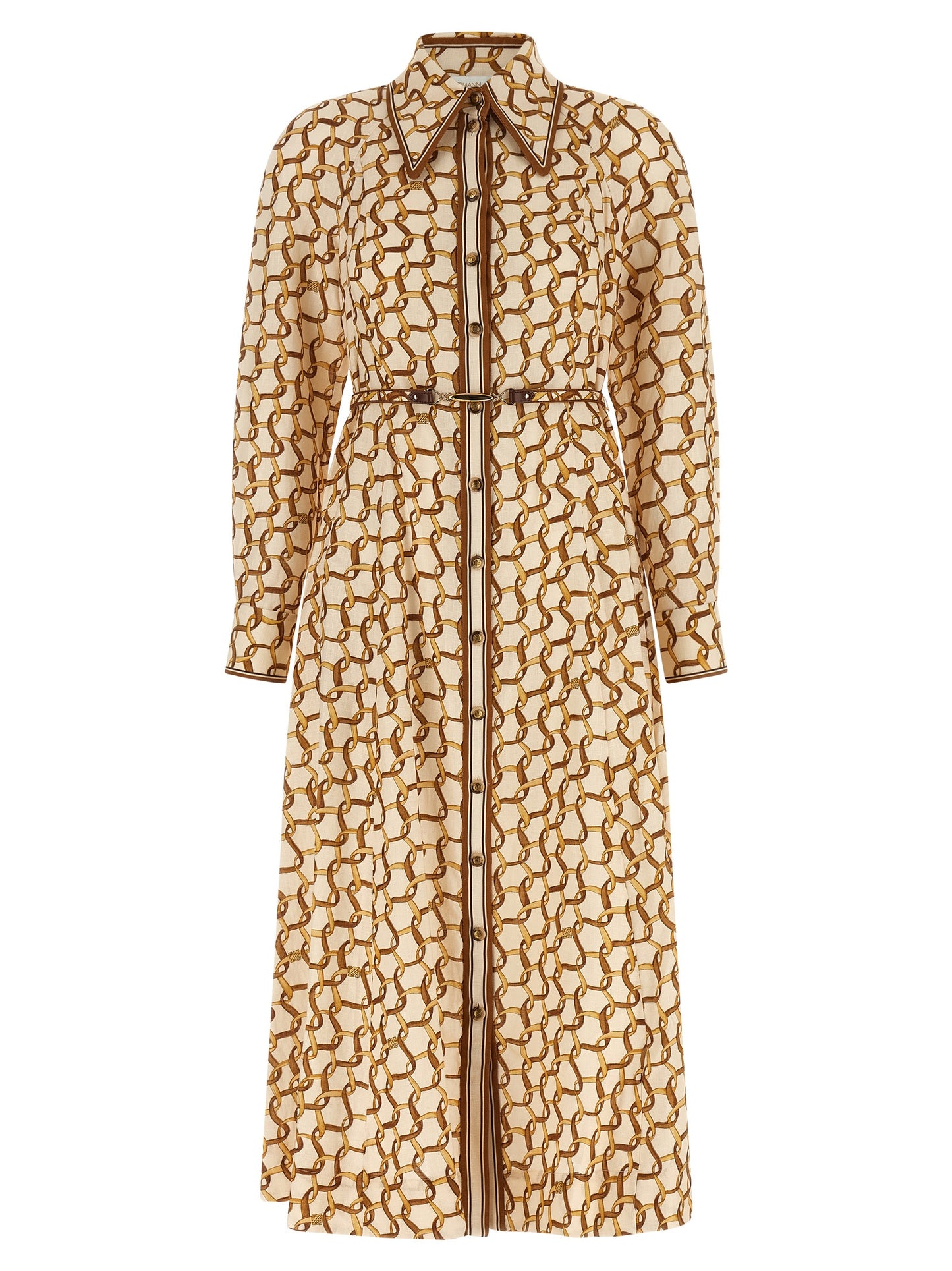 Zimmermann Beige Leinen-Midikleid