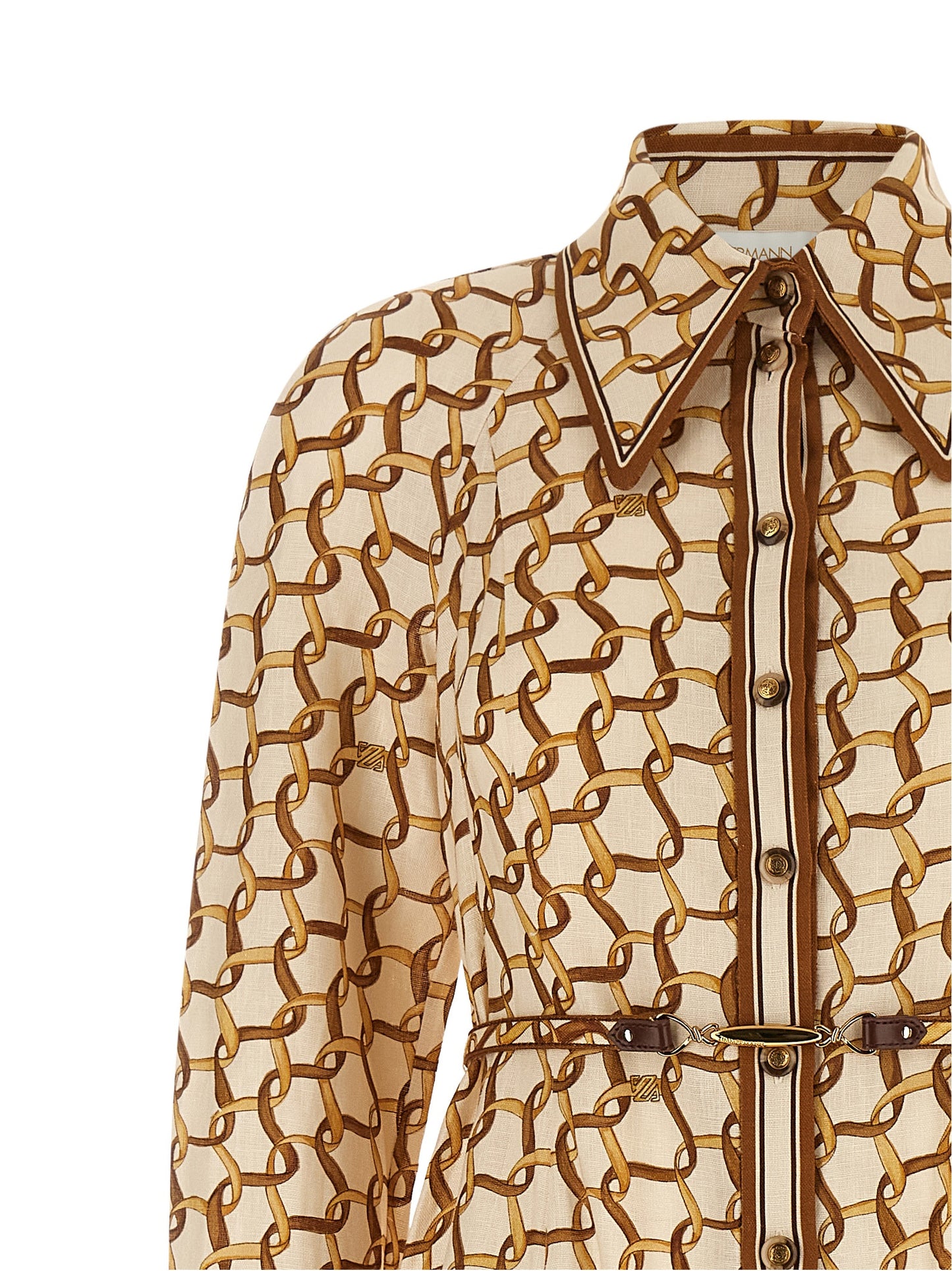Zimmermann Beige Leinen-Midikleid