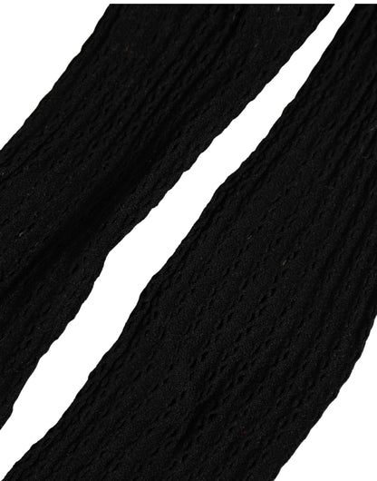 Dolce & Gabbana Schwarze Gerippte Wadenhohe Socken aus Nylon-Stretch