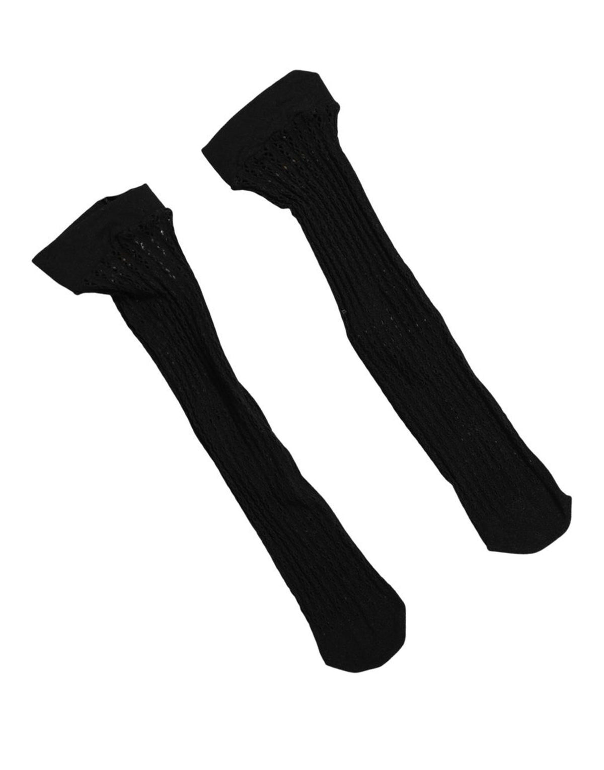 Dolce & Gabbana Schwarze Gerippte Wadenhohe Socken aus Nylon-Stretch