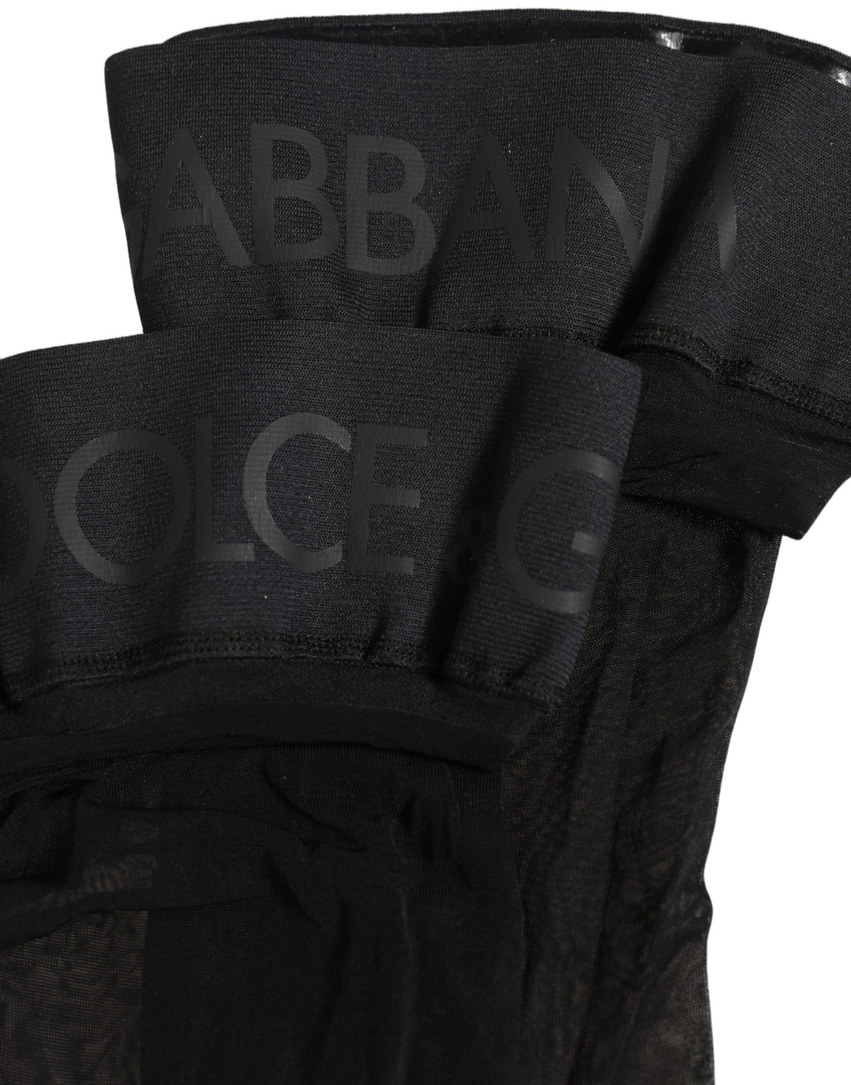 Dolce & Gabbana Black Nylon Logo Tights
