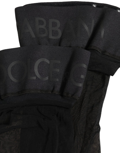Dolce & Gabbana Black Nylon Logo Tights
