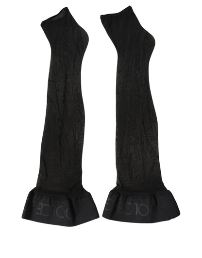 Dolce & Gabbana Black Nylon Logo Tights