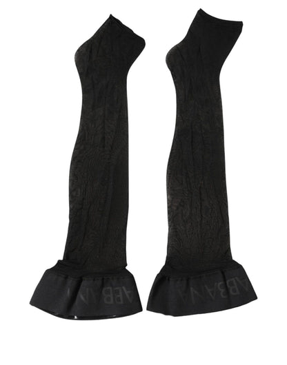 Dolce & Gabbana Black Nylon Logo Tights