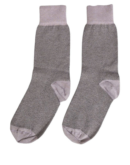 Dolce & Gabbana Anthrazit-Lavendelfarbene Mid-Calf-Socken