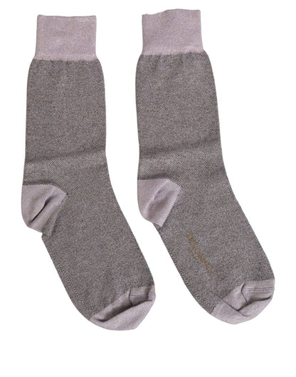 Dolce & Gabbana Anthrazit-Lavendelfarbene Mid-Calf-Socken