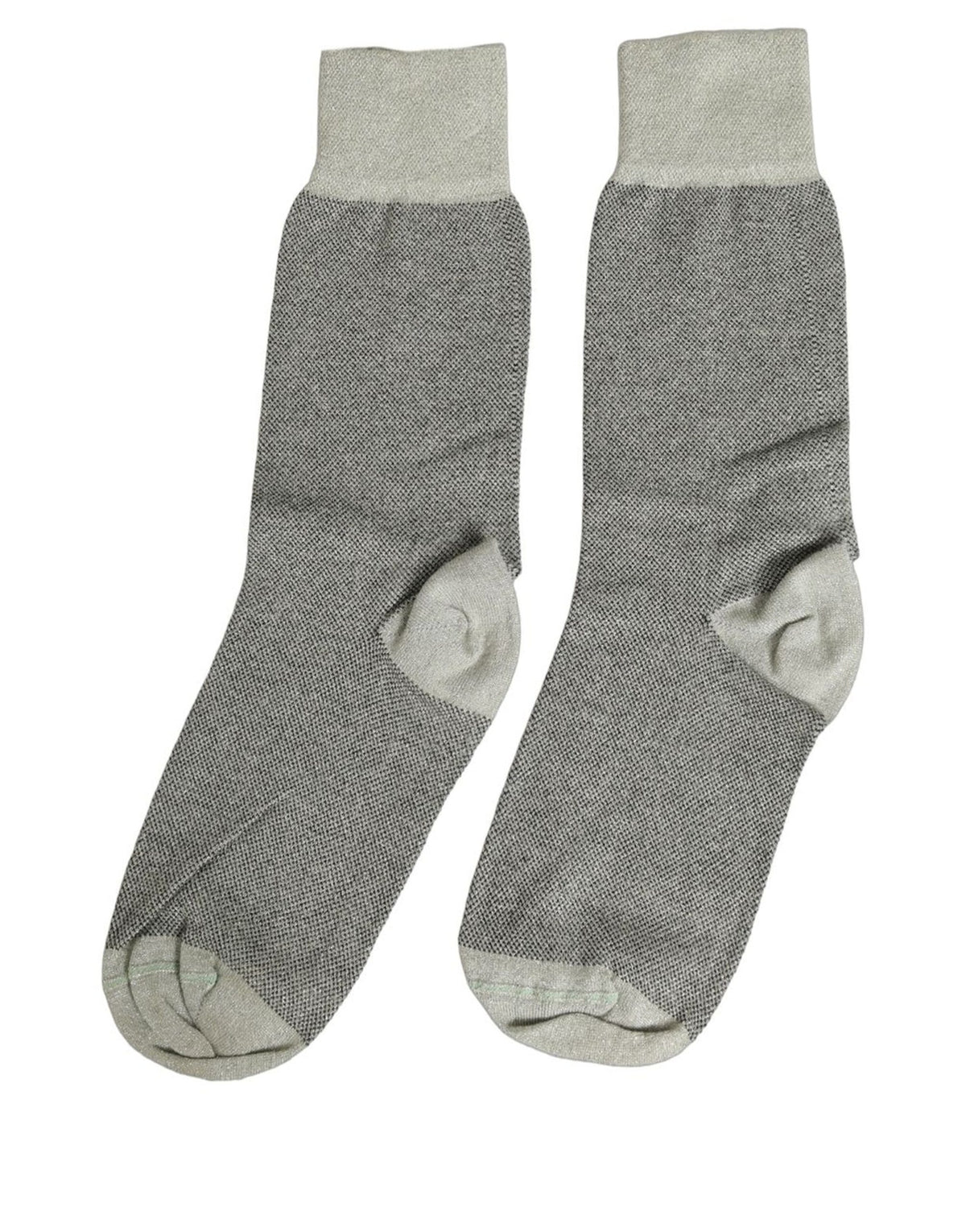 Dolce & Gabbana Anthracite Cotton Logo Mid-Calf Socks