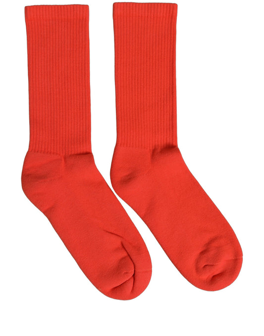 Dolce & Gabbana Rote Gerippte Mid-Calf-Socken