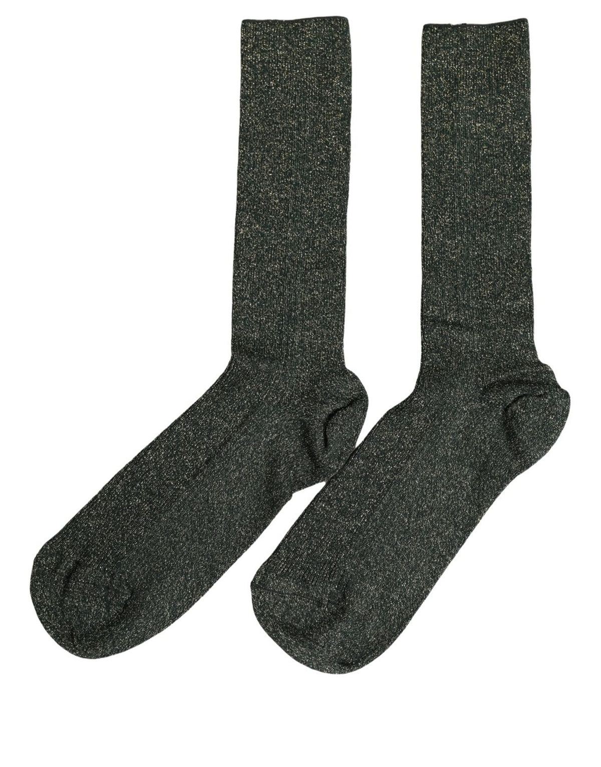 Dolce & Gabbana Dunkelgrüne Glitzer-Socken aus Viskosemix