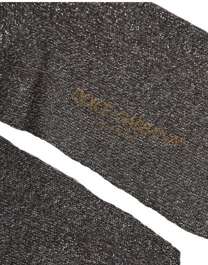 Dolce & Gabbana Dunkelgraue Rippstrick-Socken mit Metallic-Effekt