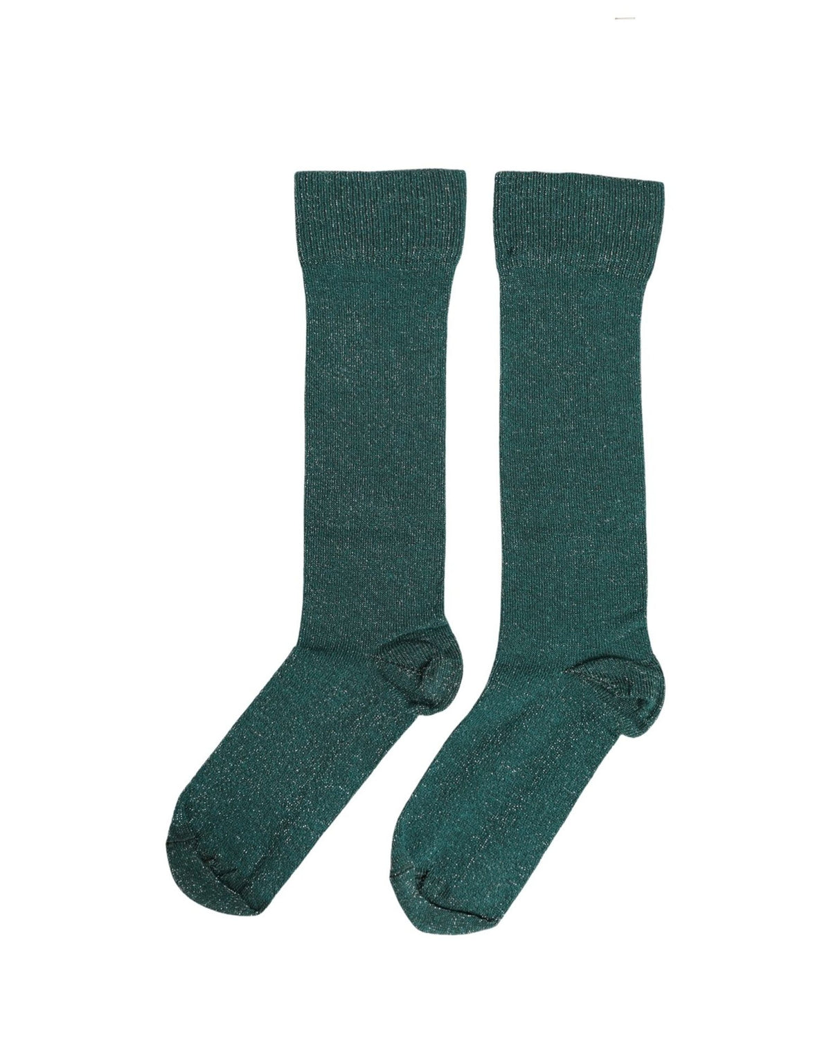Dolce & Gabbana Dunkelgrüne Glitzer-Socken aus Viskosemix