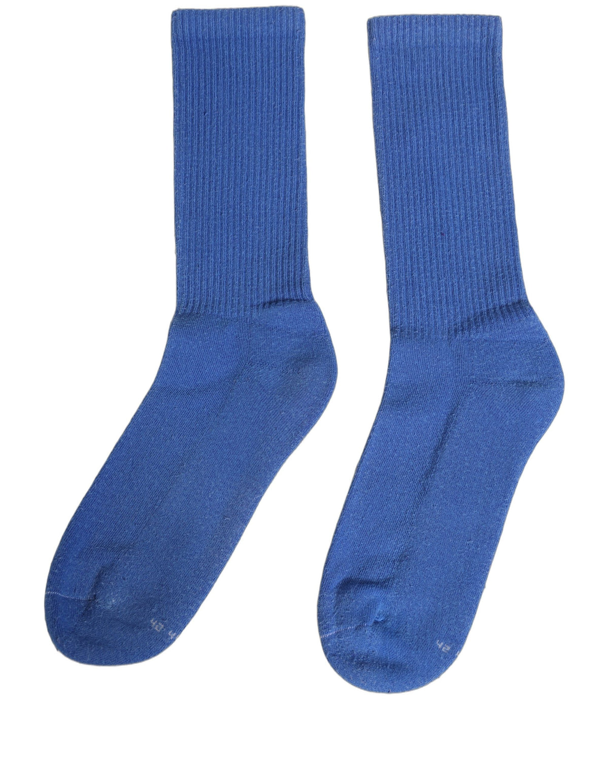 Dolce & Gabbana Blaue Gerippte Mid-Calf-Socken aus Baumwolle