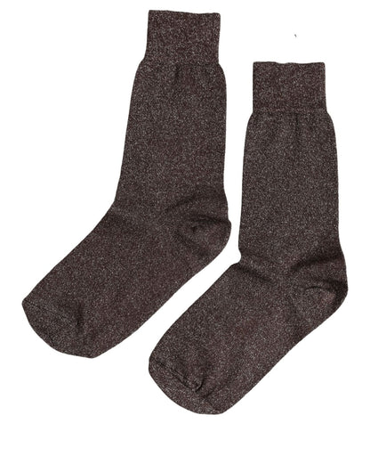 Dolce & Gabbana Dark Brown Viscose Mid-Calf Socks