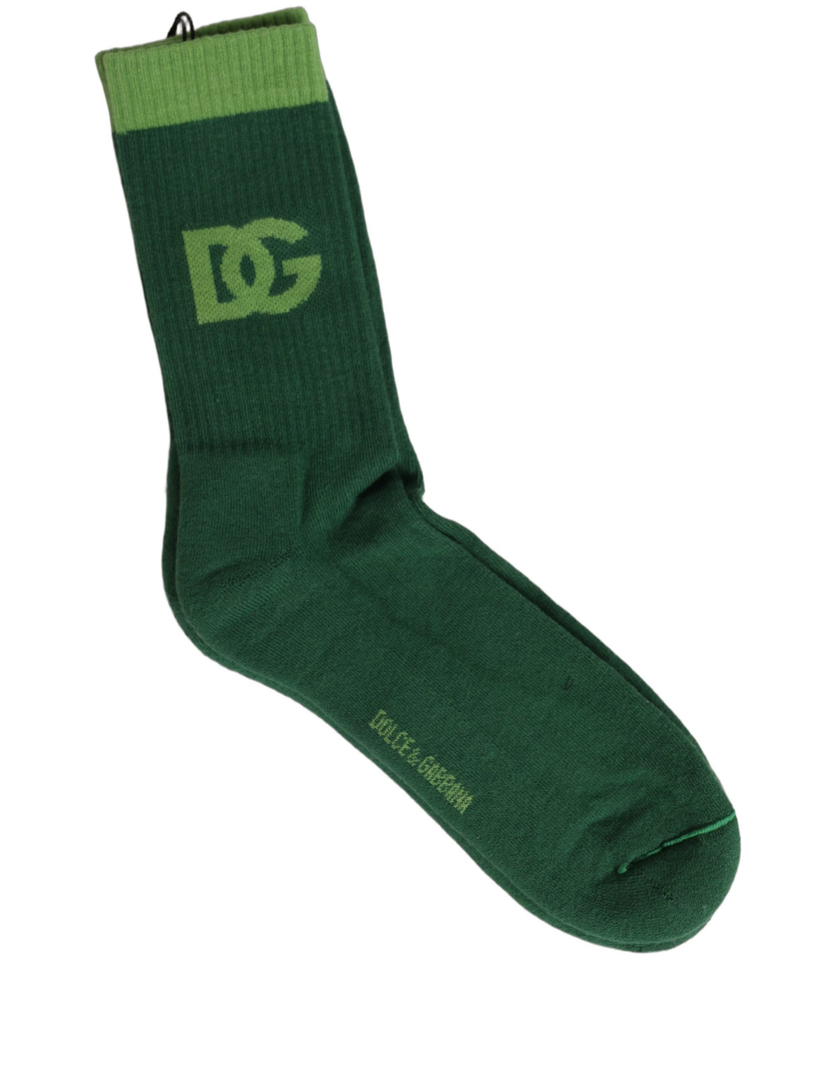 Dolce & Gabbana Grüne Mid-Calf-Socken mit DG-Logo