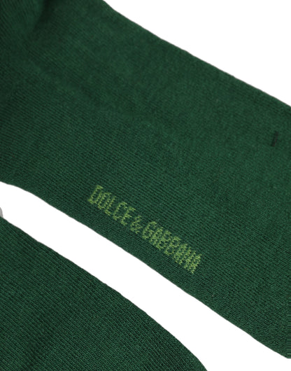 Dolce & Gabbana Grüne Mid-Calf-Socken mit DG-Logo