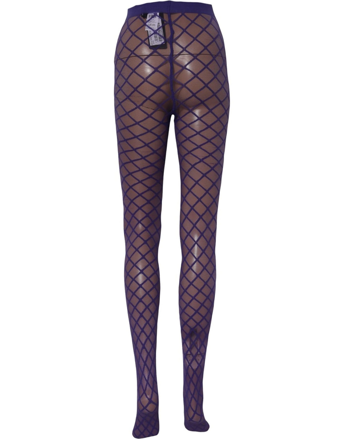 Dolce & Gabbana Lila Netzstrumpfhose mit Rautenmuster