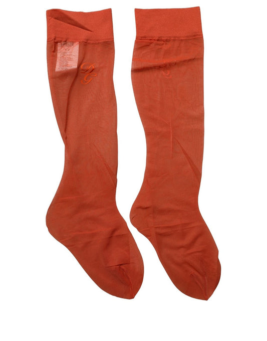 Dolce & Gabbana Orange Transparente Kniestrümpfe