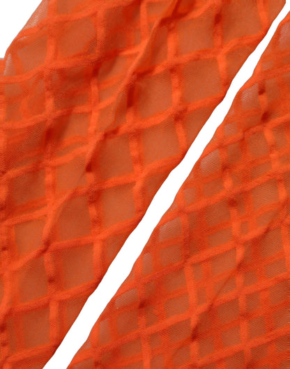Dolce & Gabbana Orange Netzstrumpfhose aus Nylon
