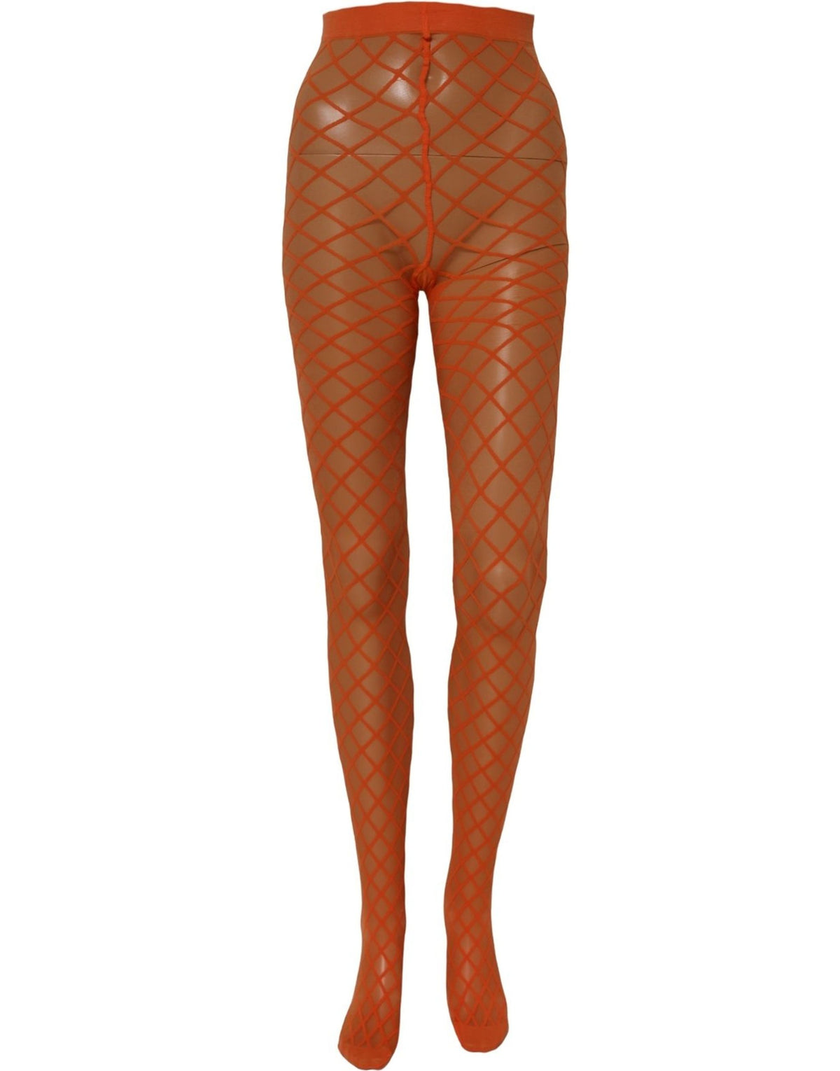 Dolce & Gabbana Orange Netzstrumpfhose aus Nylon