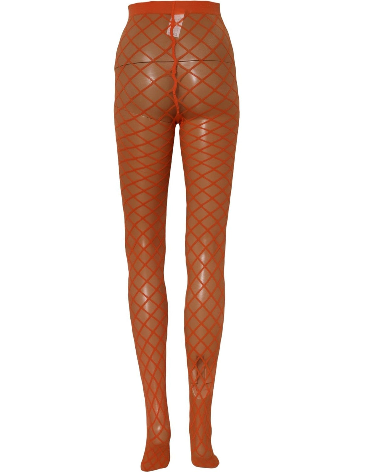 Dolce & Gabbana Orange Netzstrumpfhose aus Nylon
