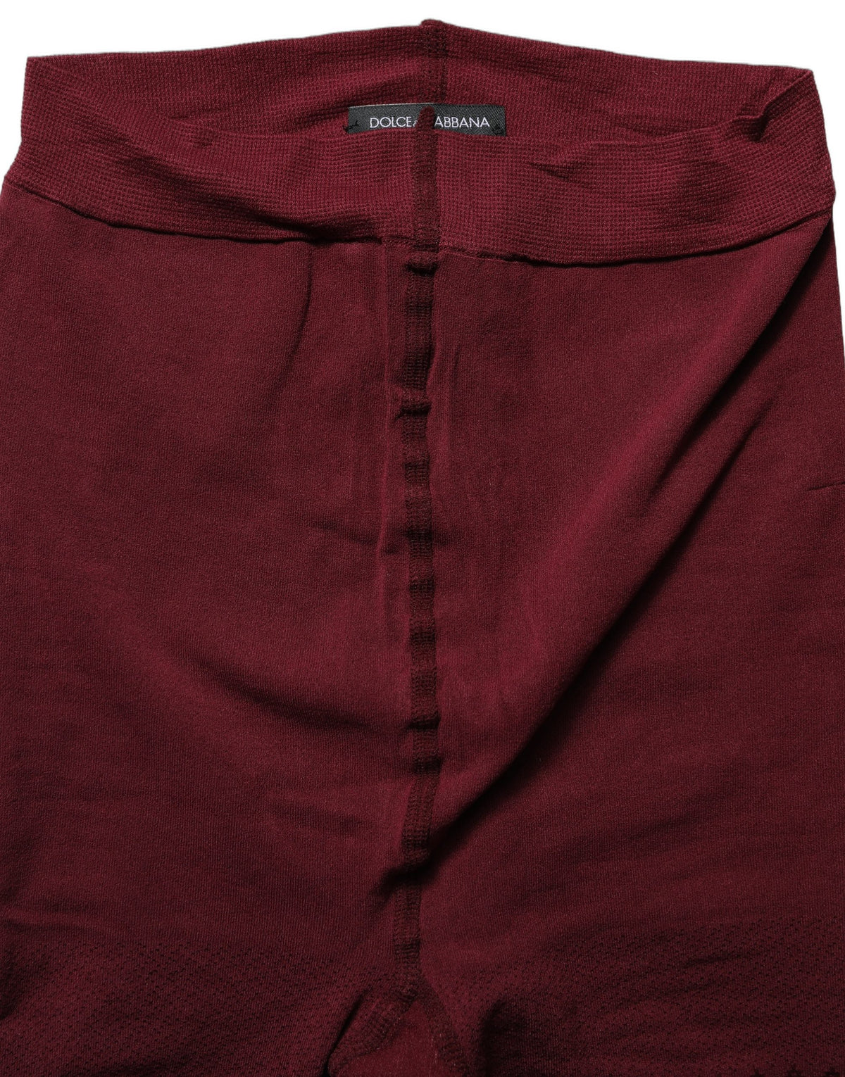 Dolce & Gabbana Bordeauxfarbene Netzstrumpfhose aus Nylon