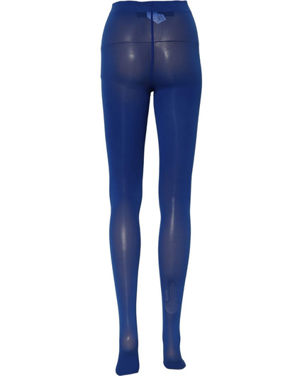 Dolce & Gabbana Blaue Mid-Calf-Socken aus Nylon-Stretch