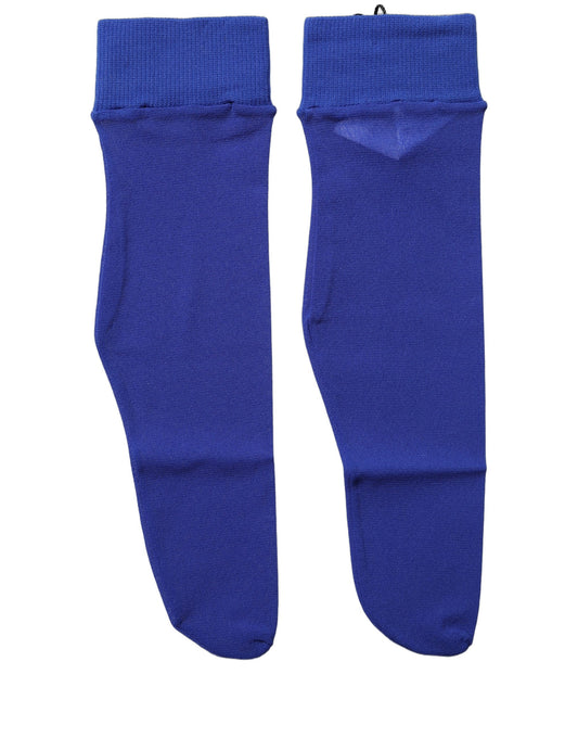 Dolce & Gabbana Königsblaue Transparente Mid-Calf-Socken