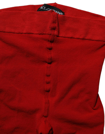 Dolce & Gabbana Rote Strumpfhose aus Nylon-Stretch
