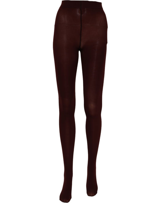 Dolce & Gabbana Bordeauxfarbene Strumpfhose aus Nylon-Stretch