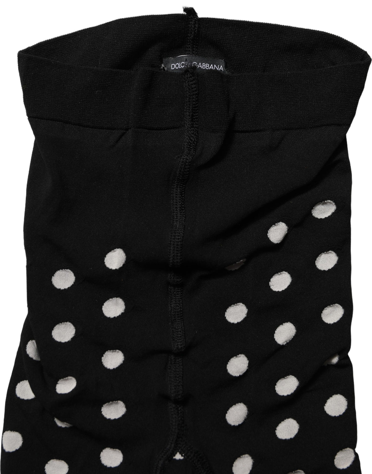 Dolce & Gabbana Black Nylon Polka-Dot Fishnet Tights