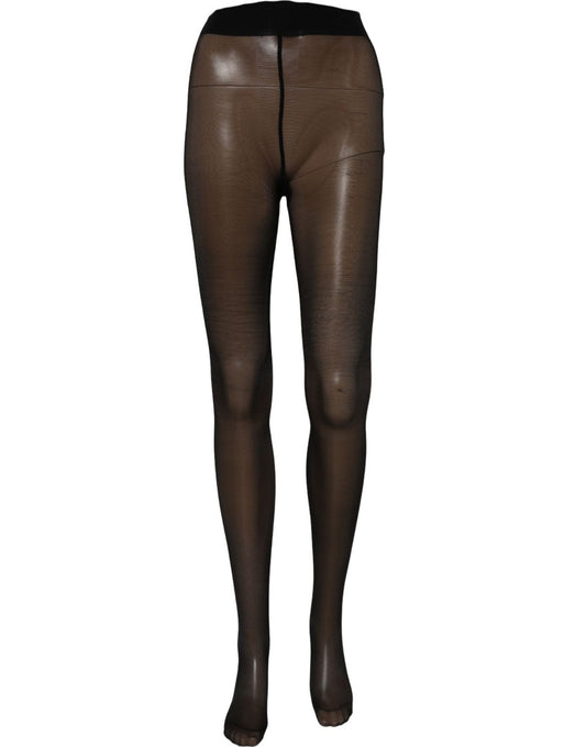 Dolce & Gabbana Schwarze Strumpfhose aus Nylon-Stretch