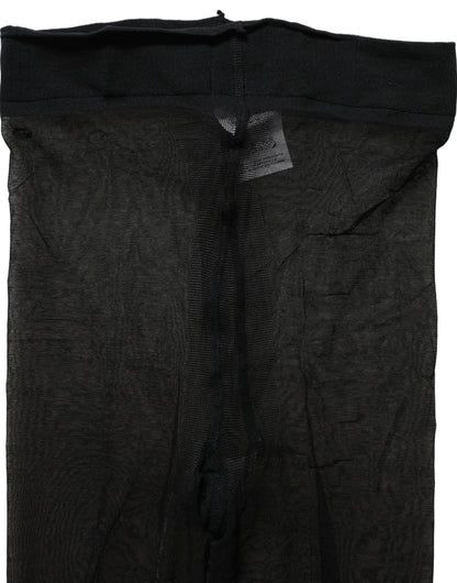 Dolce & Gabbana Schwarze Strumpfhose aus Nylon-Stretch