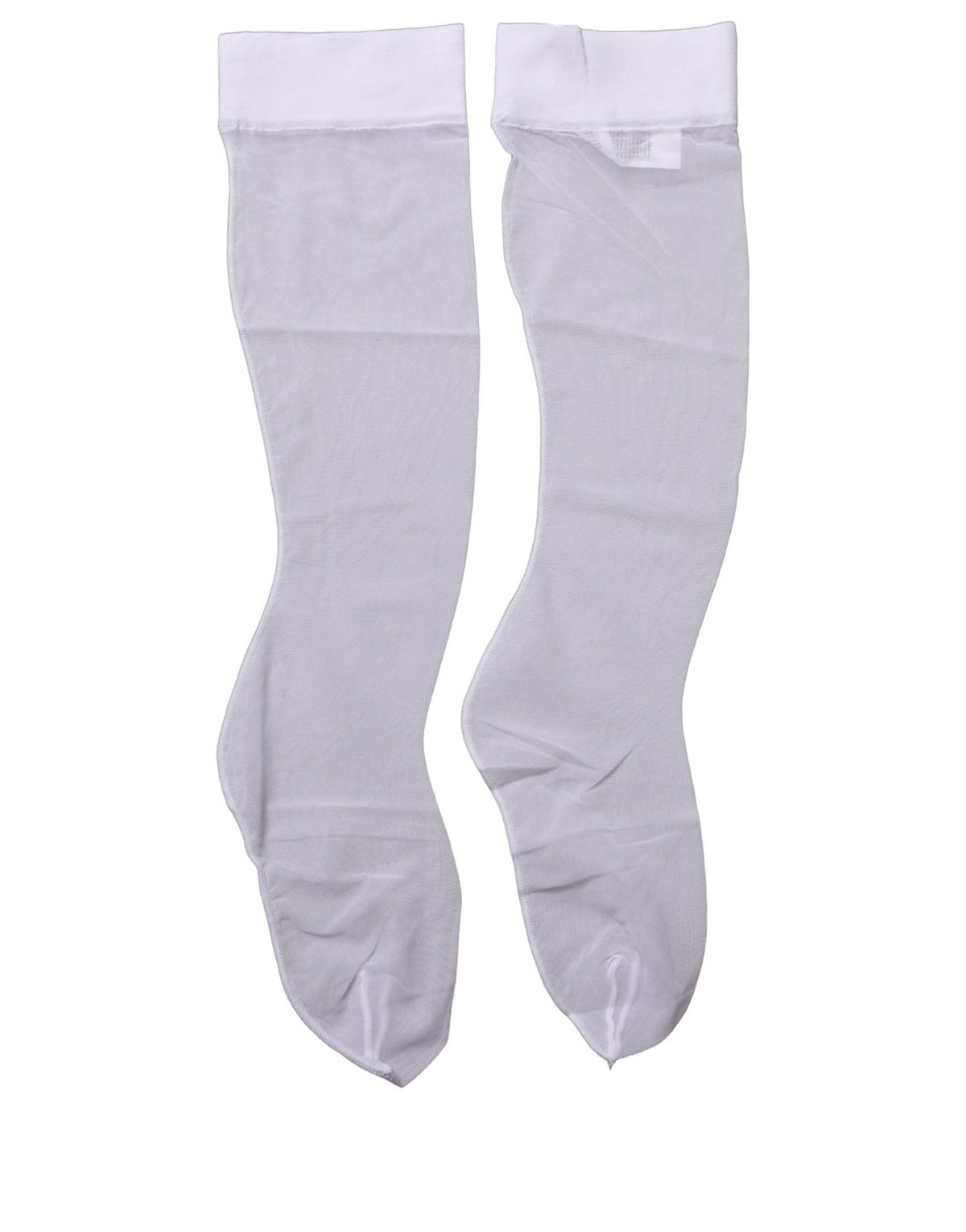 Dolce & Gabbana Weiße Transparente Kniestrümpfe aus Nylon