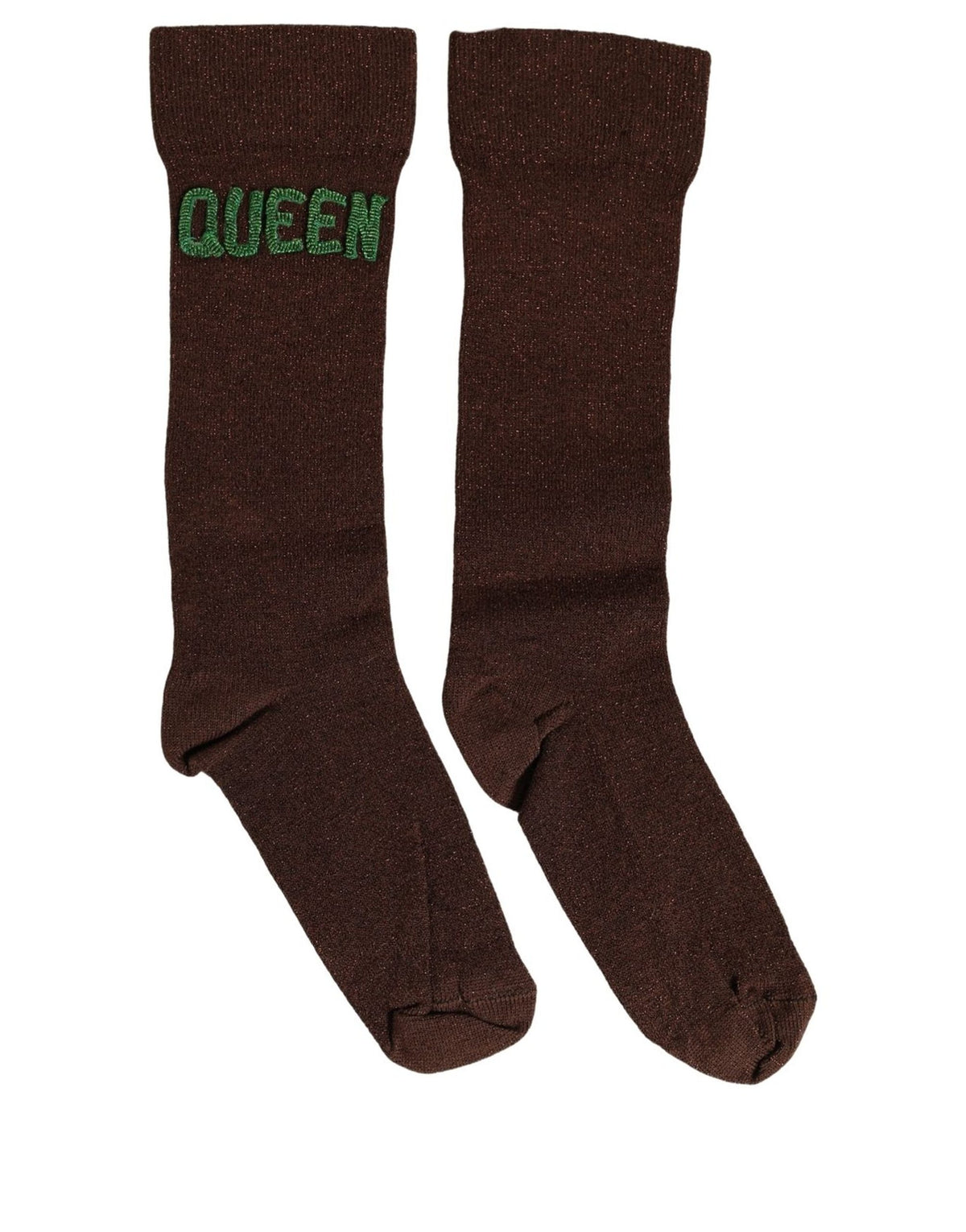 Dolce & Gabbana Brown Cotton Embroidered Mid-Calf Socks
