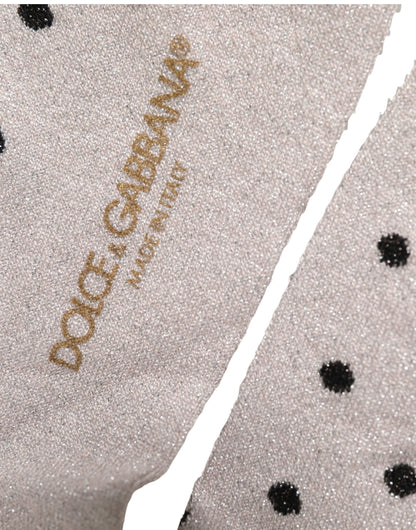 Dolce & Gabbana Grau-Schwarze Polka-Dot Mid-Calf-Socken