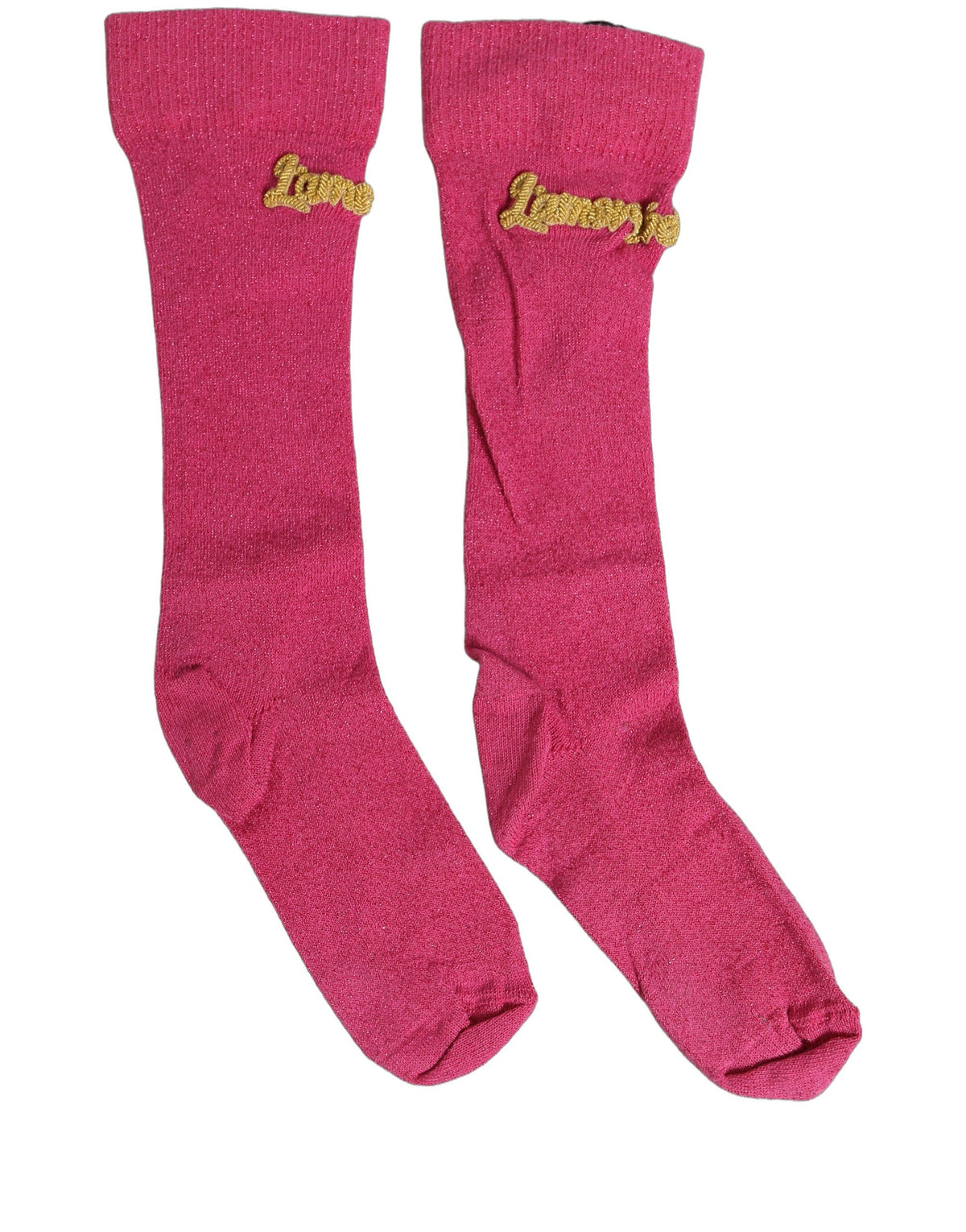 Dolce & Gabbana Pink Cotton Embroidered Mid-Calf Socks