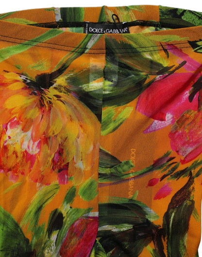 Dolce & Gabbana Mehrfarbige Florale Strumpfhose aus Nylon