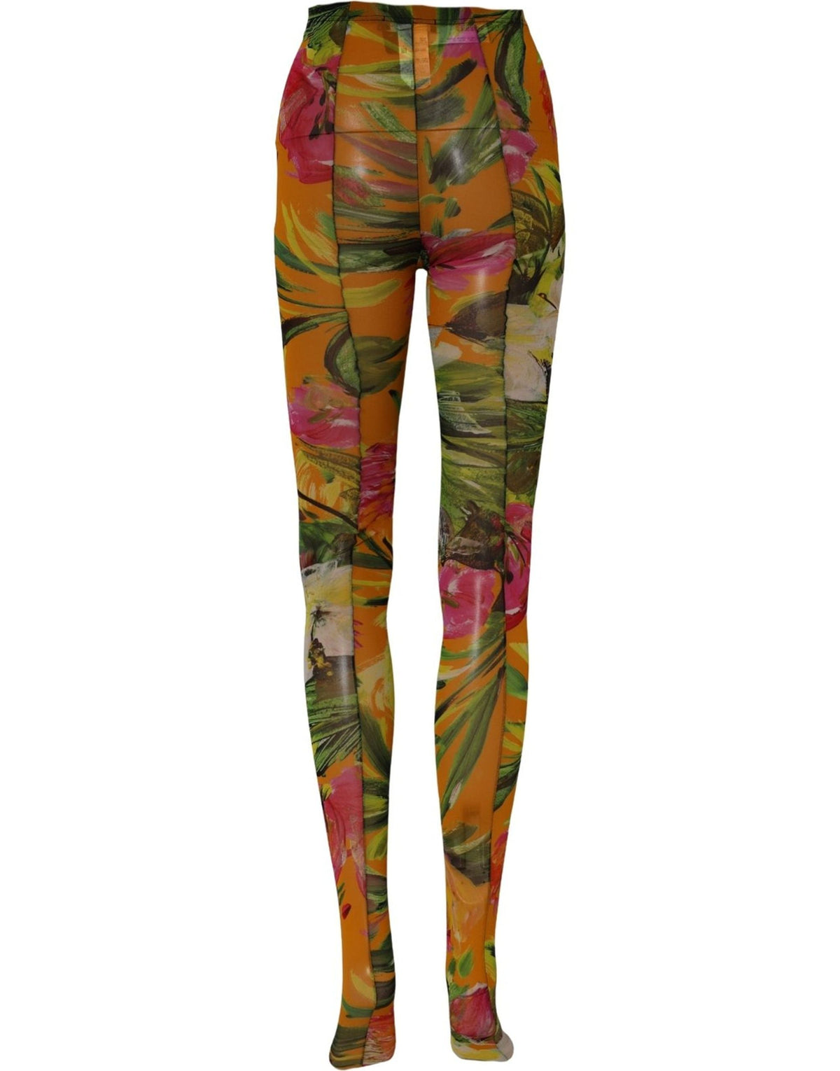 Dolce & Gabbana Mehrfarbige Florale Strumpfhose aus Nylon