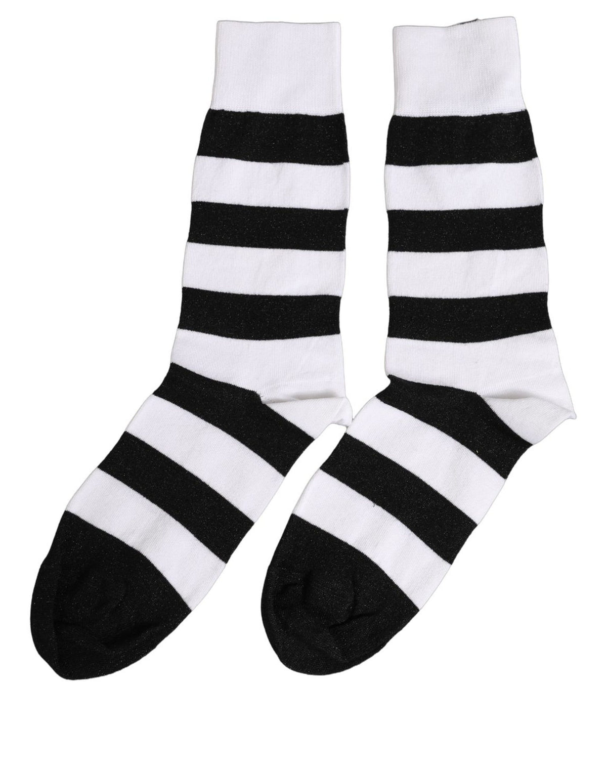 Dolce & Gabbana Schwarz-Weiße Gestreifte Mid-Calf-Socken