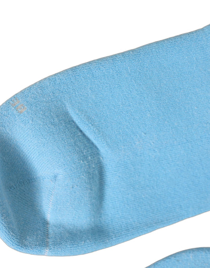 Dolce & Gabbana Calzini Azzurri a Coste in Cotone