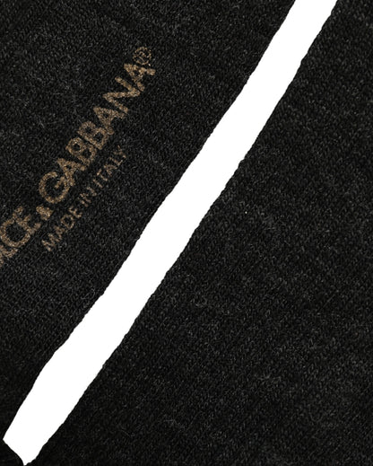Dolce & Gabbana Schwarze Rippstrick-Wollsocken mit DG-Logo