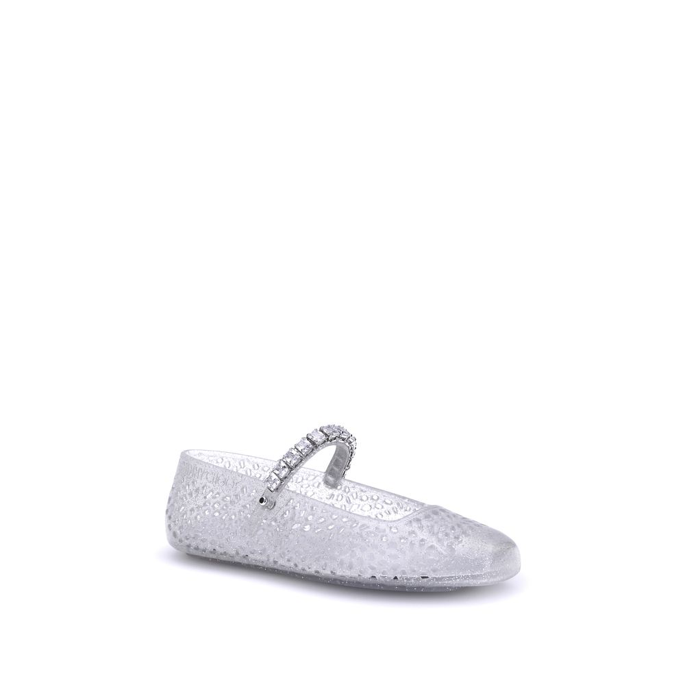 Jimmy Choo Weiße Ballerinas aus Polyurethan