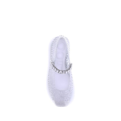 Jimmy Choo Weiße Ballerinas aus Polyurethan
