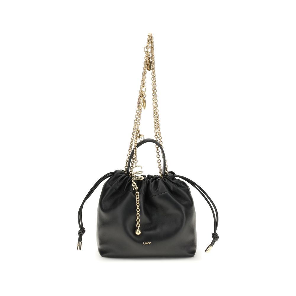 Chloé Schwarze Bos Taurus Kalbsleder Schultertasche
